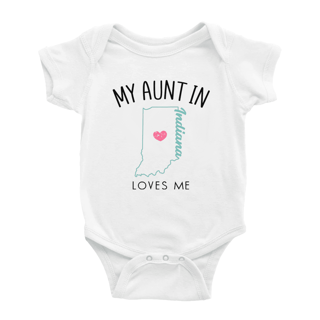 My Aunt In Indiana Loves Me Baby Short Sleeve Romper Bodysuits 1218