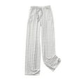 thumbnail image 2 of WXLWZYWL Men's Striped Pajama Pants Cotton Linen Thin Lightweight Pjs Bottoms Loose Comfy Home Pants with Pocket, 2 of 3