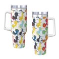 thumbnail image 3 of Regalos personalizados de Mickey Mouse para vasos de 40 oz con asa y pajita - Taza de café de viaje de acero inoxidable con tapa - Regalos ideales para mujeres, niñas y niños en cumpleaños y Navidad, 3 of 8