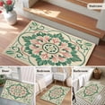 thumbnail image 6 of Pink Green Flower Large Area Rugs for Bedroom Living Room, Soft Non Slip Carpet Bedside Rug, Elegant Spring Floral Abstract Art Rectangular Floor Cover Kitchen Accent Rug 2'x3' for Dining Room/Office, 6 of 9