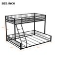 thumbnail image 4 of Twin XL over Queen Bunk Bed, Heavy Duty Bunk Beds for Adults and Kids,Floor Bed Frame with Ladder and Safety Guardrails, Easy Assemble,Black, 4 of 12