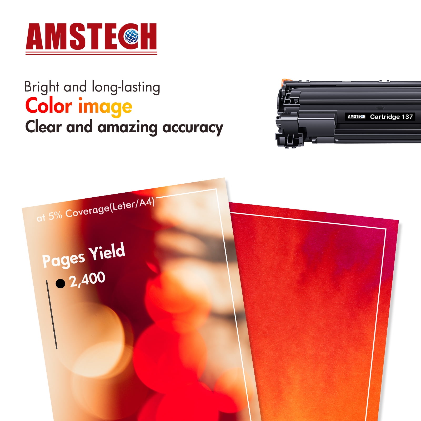 Amstech Compatible for Canon 137 CRG137 Toner Cartridge Black ImageCLASS ImageClass MF232w MF242dw D570 MF236n MF230 MF240 MF247dw MF227dw MF244dw MF232 MF230 Series Printer Ink (4-Pack)