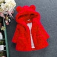 thumbnail image 2 of Toddler Girls Winter Fleece Coat Kids Hooded Faux Fur Jacket Baby Warm Outwear, 2 of 3