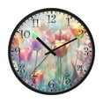 thumbnail image 2 of Voice Activated Clock with Glow Light 12 Inch Large Silent Wall Clock Battery Operated for Home Decor Colorful Tulips, 2 of 8