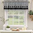 thumbnail image 3 of Gray Black Plaid Valances for Windows, Decorative Rod Pocket Window Valance Curtains, Vintage Star Greyish Buffalo Lattice Short Curtain Drapes for Kitchen/Living Room, 2 Panels, 60" W x 18" L, 3 of 8