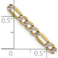 thumbnail image 2 of 14K Yellow & Rhodium 3.2mm Semi-Solid With Pave Figaro Chain (22 X 3.2) Made In South Africa pwc080-22, 2 of 5