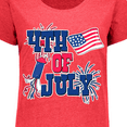 thumbnail image 4 of Inktastic 4th of July with Fireworks American Flag and Rocket Women's Plus Size T-Shirt, 4 of 5
