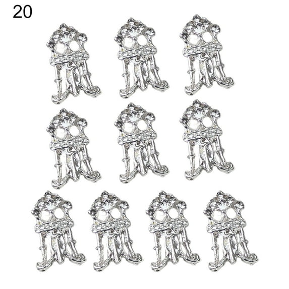 UDIYO 10Pcs/Set Nail Alloy Ornament Various Shape Non-Fading AB Coating Vintage Series Art Parts Charms Metal Accessories for Female