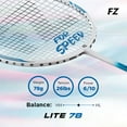 thumbnail image 3 of Fz Forza Lite 78 Badminton Racquet Weight 78gm Even Balance Stiff Tension 24-28lbs Innovated In Denmark | White & Blue | Grip Size 33/8 Inches, 3 of 4