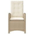 thumbnail image 2 of vidaXL Reclining Garden Chair with Cushions Beige Poly Rattan, 2 of 5