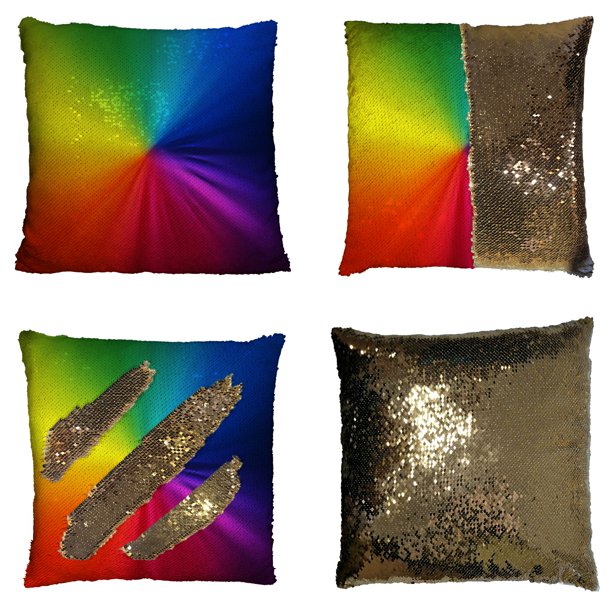 Rainbow sequin hot sale pillow