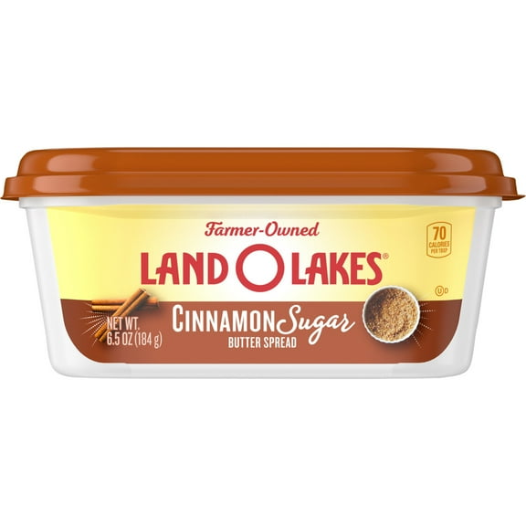 Land O Lakes Cinnamon Sugar Butter Spread, Spreadable, 6.5 oz Tub