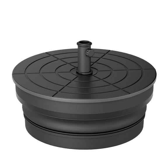 UPHYB 110lbs Outdoor Umbrella Base, Foldable Weighted Patio Umbrella Stands, HDPE Umbrella Base Suitable with 1.26''-1.89'' Pole Sizes, Heavy Duty Water Sand Base for Patio, Garden, Poolside