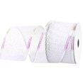 thumbnail image 3 of Homeford Christmas Glittered Net Metallic Edge Wired Ribbon, 2-1/2-inch, 10-yard, Iridescent White, 3 of 3