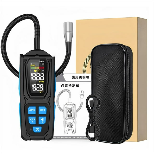 Detector de Fugas de Flúor para Aire Acondicionado, Detector de Fugas de Refrigerante Halógeno, Detector de Fugas de Refrigerante Freón HD02