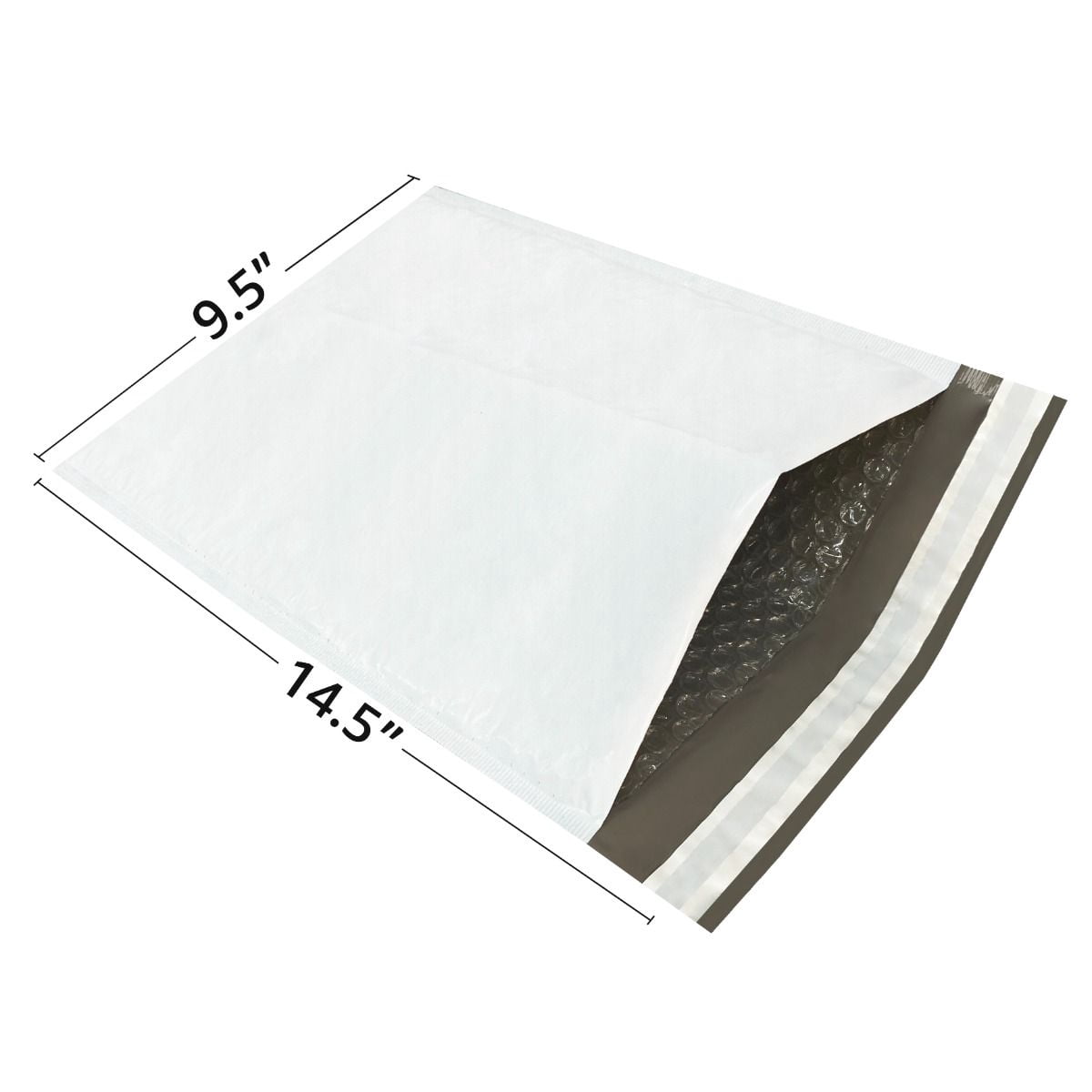 Uboxes Poly Bubble Mailers, White, #4 (9.5 x 14.5 in), 100-Count