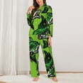 thumbnail image 2 of Bingfone Womens Pajama Sets cartoon largemouth bass fish Print,Long Sleeve Loungewear Pajamas Set-XX-Large, 2 of 7