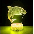 thumbnail image 6 of YSTIAN 3D Shark Fish Night Light led Lamp Illusion 16 Color Changing Table Desk Decoration Lamps Birthday Gift Acrylic Base USB Cable Toy, 6 of 6