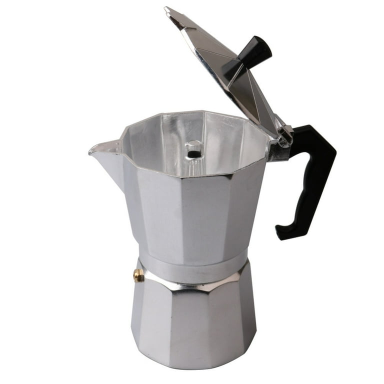 Glass Moka Pot, Washable Easy To Operate Italian Coffee Maker Heat  Resistant Stainless Steel Healthy for Café(#1)