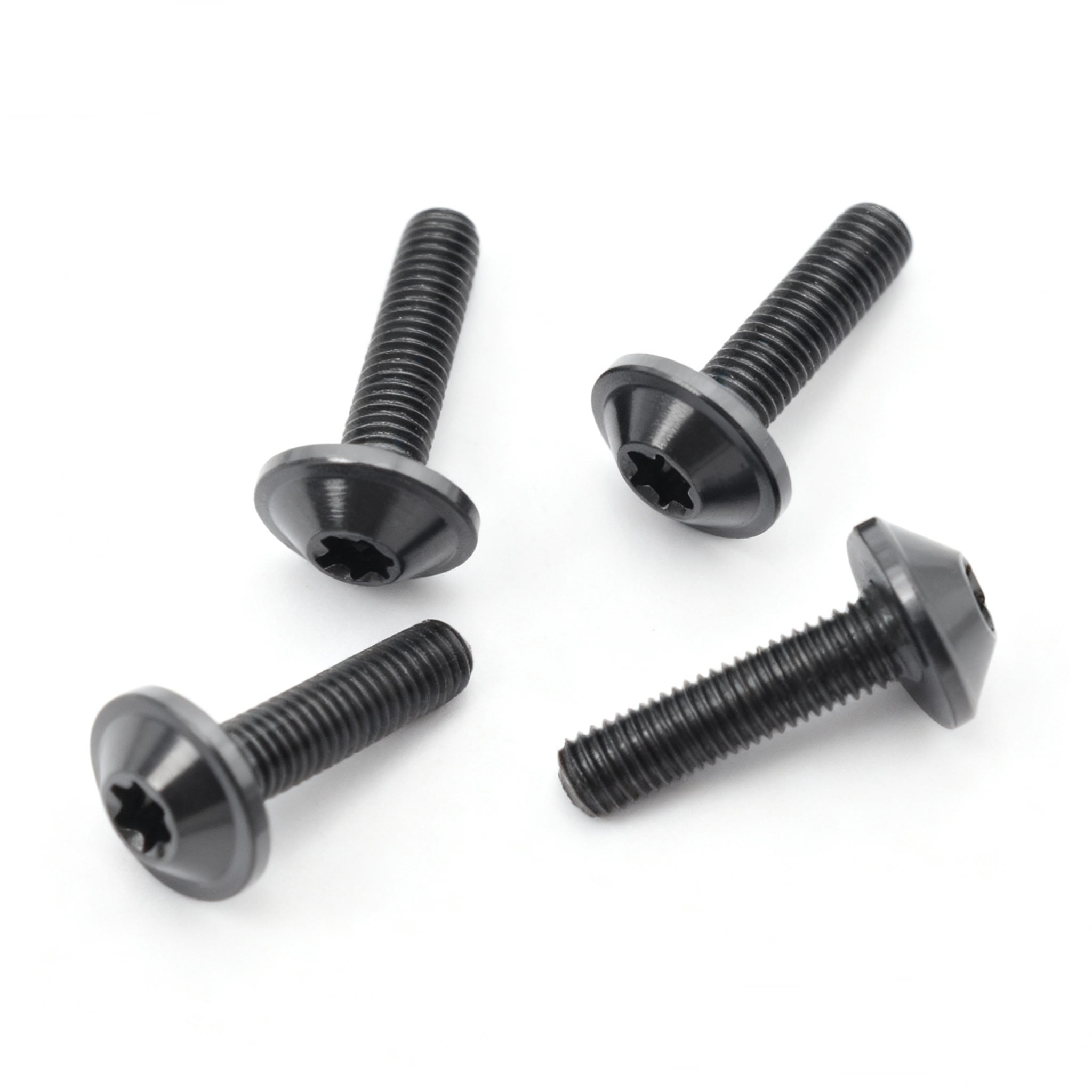 4pcs Titanium Ti M6x15mm Button Torx Head Bolt Screw for Bicycle Motorcycle M6x15, Black