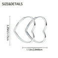 thumbnail image 4 of [Elegant 925 Sterling Silver Earrings] 1 Pair Elegant 925 Sterling Silver Heart Hoop Earrings, Synthetic Stone, Sexy Style, Gift for Women, Perfect for Valentine'S Day, Birthday, Christmas,,Silver, 4 of 6