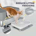 thumbnail image 5 of PawHut Stainless Steel Litter Box with High Sides, Extra Large Metal Cat Litter Box with Scoop, Pedal, Gray, 5 of 9