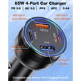thumbnail image 4 of Cargador de coche USB C Agtray, 65 W, 4 puertos, PD30 W QC3.0, paquete de 2, 4 of 7