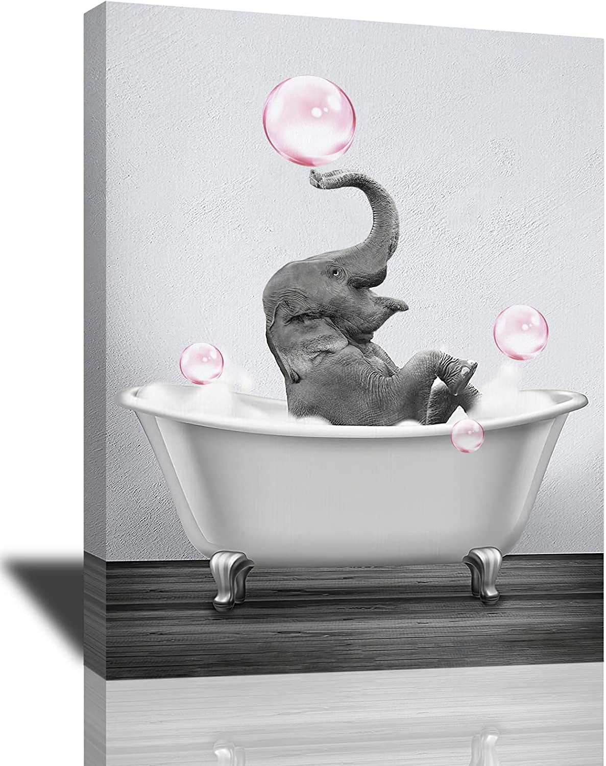 Bathroom Wall Art Elephant Bathroom Decor Funny Poster Black and White