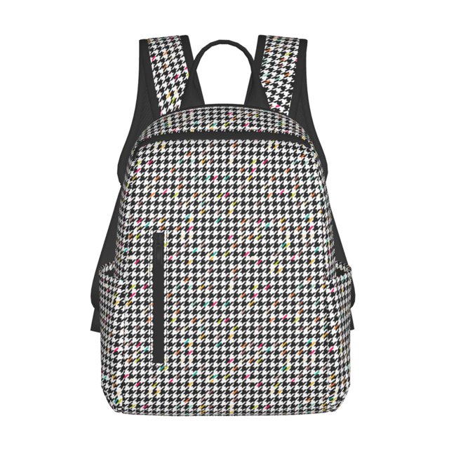 Fotbe Black And White Houndstooth Mochila Ligera para Hombres y Mujeres - Duradera y Resistente al Agua, Ideal para Escuela, Trabajo, Viajes y Uso Diario