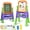 Greenï¼›oranger, variant on Joyooss Kids Art Easel, 2-in-1 Adjustable Double-Sided Magnetic Chalkboard & Dry Erase Board with Personalized Name Sticker, Art Accessories Included, Ages 3+, Red/Blue/White