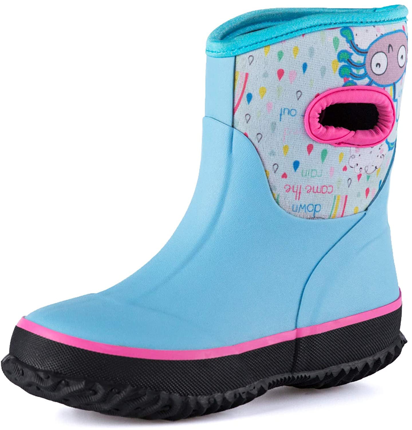 K KOMFORME Neoprene Warm Rain Boots Winter Snow Boots for Toddler and Little kids 