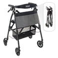 thumbnail image 1 of Andador con ruedas Stander Wonder Plus, ligero y plegable, con ruedas EZ Fold-N-Go para adultos y personas mayores, ruedas de 6 pulgadas, frenos con bloqueo y asiento acolchado con respaldo, negro mat, 1 of 5