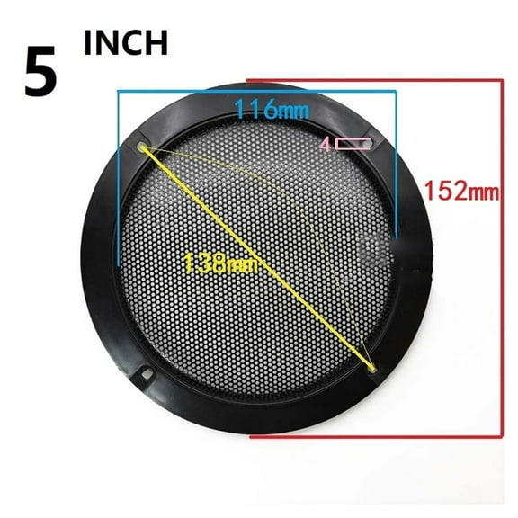 Sturdy Black Speaker Net Cover for 2 to 10 Inch Speakers, Easy Install Grilles