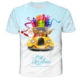 thumbnail image 1 of New Year T-shirt Cute Deer Fashion Merry Christmas Girl Print Shirt Girls Funny Holiday Graphic T-shirt11T Gong Bohan LED, 1 of 2
