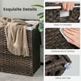 thumbnail image 7 of GVN 10L 3-Section Laundry Hamper with Liner Bag and Handle-Brown, Clothes Hampers for Laundry for Bedroom, Bathroom, Dorm, Laundry Room, 7 of 7