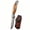 Brown, variant on Damascus Steel Folding Pocket Knife, Kitchen Paring Fruit Knives, Exquisite Vintage Wooden Handle with Individual Leather Sheath, Portable Survival Camping Pocket Knives