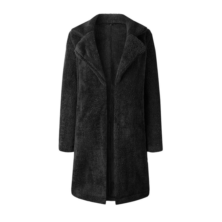 Soularge Women's Winter Plus Size Warm Faux Fur Coat Outerwear