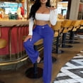 thumbnail image 6 of Women's Straight Leg Dress Pants, Stretchy High Waisted Basic Solid Business Casual Trousers with Pockets, 6 of 6