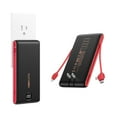thumbnail image 1 of VEEKTOMX Portable Charger with Built in Cables 10000mAh, Power Bank for iPhone with AC Wall Plug, Fast Charging USB C Slim Battery Pack with LED Display Co, 1 of 8