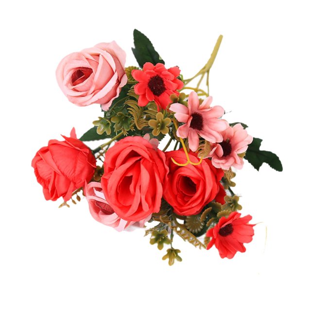 Abbracc Artificial Flowers Bouquet Faux Roses for Valentine's Arrangement Decoration Red