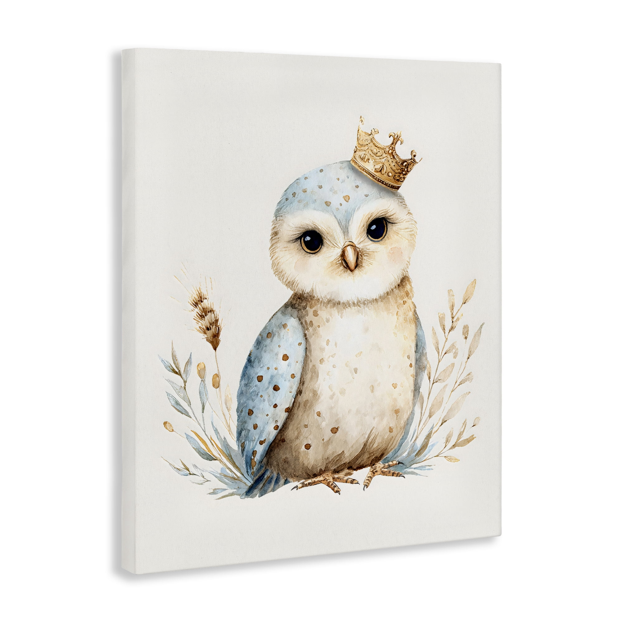 Stupell Industries Watercolor Nursery Owl Canvas Wall Art, design by LSR Design Studio