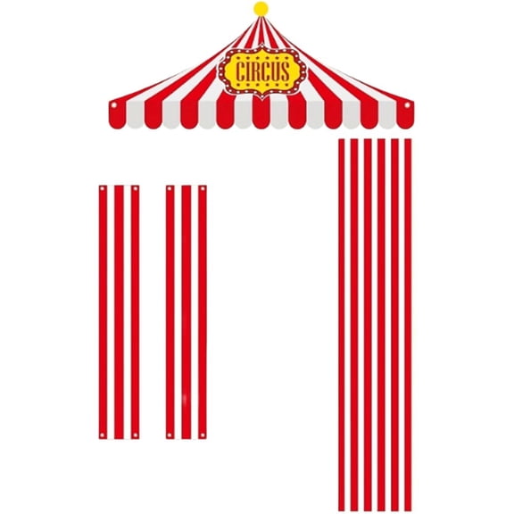 vlrwzc 4PCS/set Circus Backdrop Festival Party Decorations Polyester Arch Banner Background Cloth For Carnival Events Party Decoration