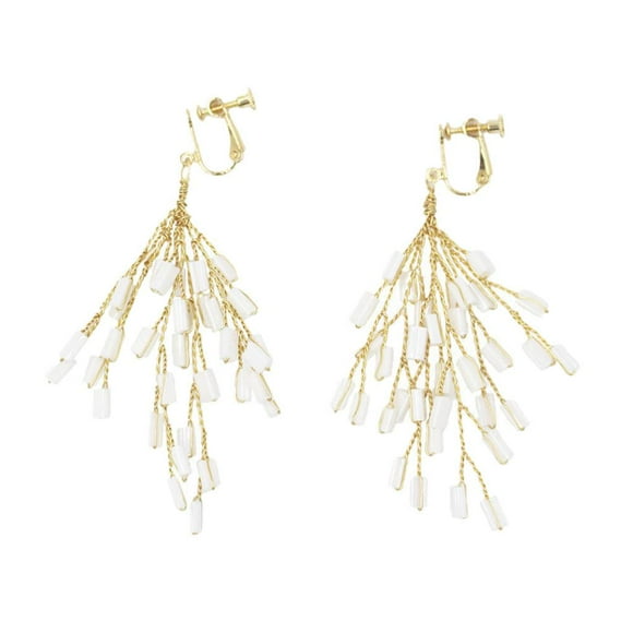 Pendientes de Clip Colcomx Chapado en Pendientes No Perforados para Mujeres Boda Joyería Nupcial