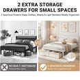 thumbnail image 3 of PAPROOS Full Bed with Storage, Full Size Bed Frame with 2 Under-Bed Drawers, Wood Platform Bed Frame with Headboard, Space Saving, No Box Spring Needed, White, 3 of 9