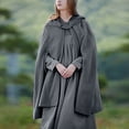 thumbnail image 5 of Olyvenn Sales Women Trench Coat Open Front Cardigan Jacket Coat Shawl Cape Cloak Mantle Plus Sleeveless Hooded Casual Outwear Jackets for 2023 Womens Gifts Dark Gray 10, 5 of 9