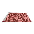 thumbnail image 2 of Ahgly Company Machine Washable Indoor Square Abstract Red Modern Area Rugs, 4' Square, 2 of 4
