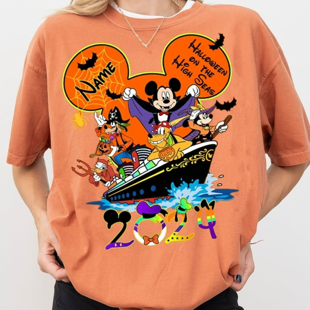 Chemise Personnalisée Disney Halloween en Haute Mer 2024, Disney Cruise Line TP - Poivre - L