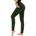 thumbnail image 4 of JnLxul Leggings for Women Casual Workout High Waisted Slim Stretchy Tights Yoga Pants with Pockets for Outdoor Running(Large,Army Green), 4 of 8