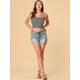 thumbnail image 3 of INSPIRE CHIC Top sin mangas de verano sin mangas con tirantes finos y tirantes finos con lazo a rayas arcoíris para mujer Blanco negro XS, 3 of 6