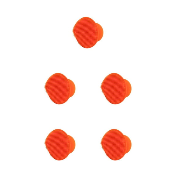Vogacara Cepillo de limpieza Cómodo Regalo encantador Multifuncional Material de silicona de gran tamaño Herramienta de masaje Herramientas de belleza Naranja 5piezas Vogacara CBP234123